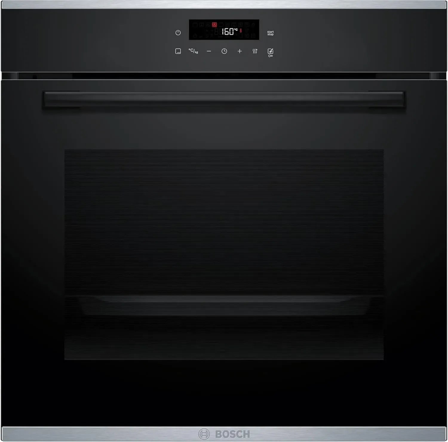Bosch HBA272BB3 Einbau-Backofen Serie 4, 60x60 cm, Pyrolyse, LED Touch, 3D-Heißluft, 10 Programme, Hydrolyse-Hilfe, Schnellaufheizung, Schwarz