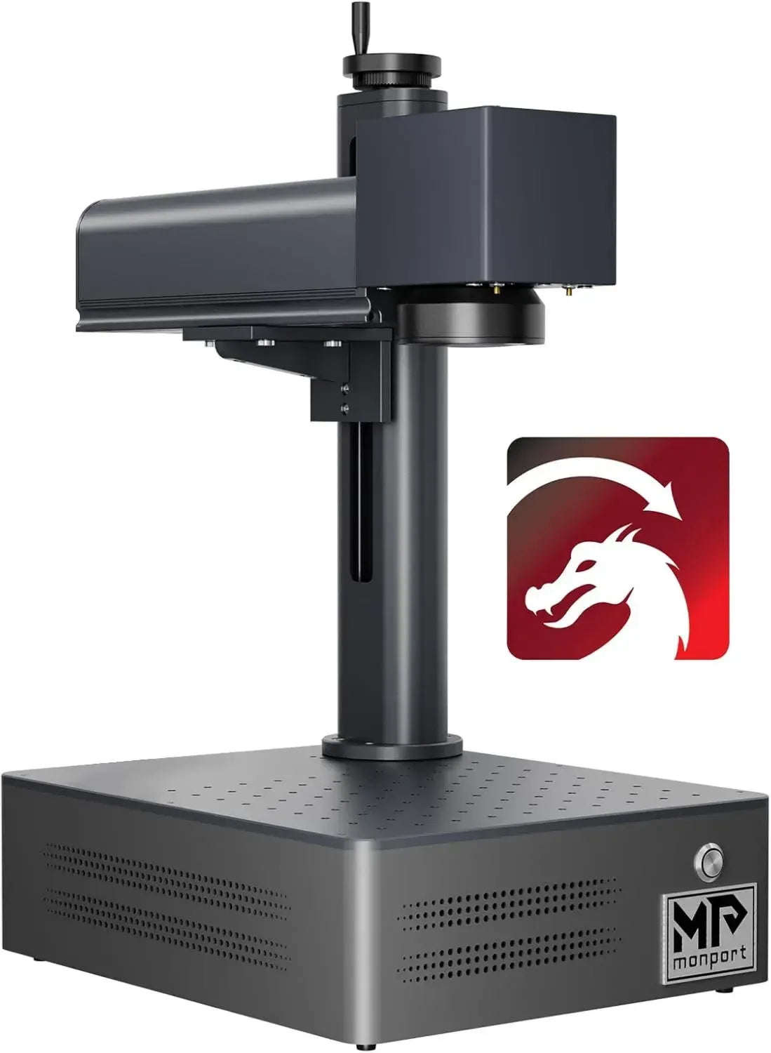 Monport 30W Faserlaser-Gravierer mit LightBurn, Hochgeschwindigkeitsgravur bis 10.000 mm/s, Präzise 2,5D-Metallgravur, Kompatibel mit BSLcad, Ideal für Schmuck und Glasbecher