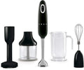 Smeg Stabmixer, 700W, mit Turbo & Flowblend, ergonomischer Griff, Zubehör inklusive, Schwarz