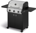 Enders Gasgrill Chicago Profi 3, leistungsstarke Edelstahlbrenner, robuste Haube, Gusseisenrost, klappbare Seitenablagen, eingebautes Thermometer, 9,6 kW