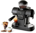 Espressomaschine mit integriertem Mahlwerk, 2-in-1 Kaffee- und Milchschaumzubereiter, Touch-Display, abnehmbarer Wassertank, schwarz
