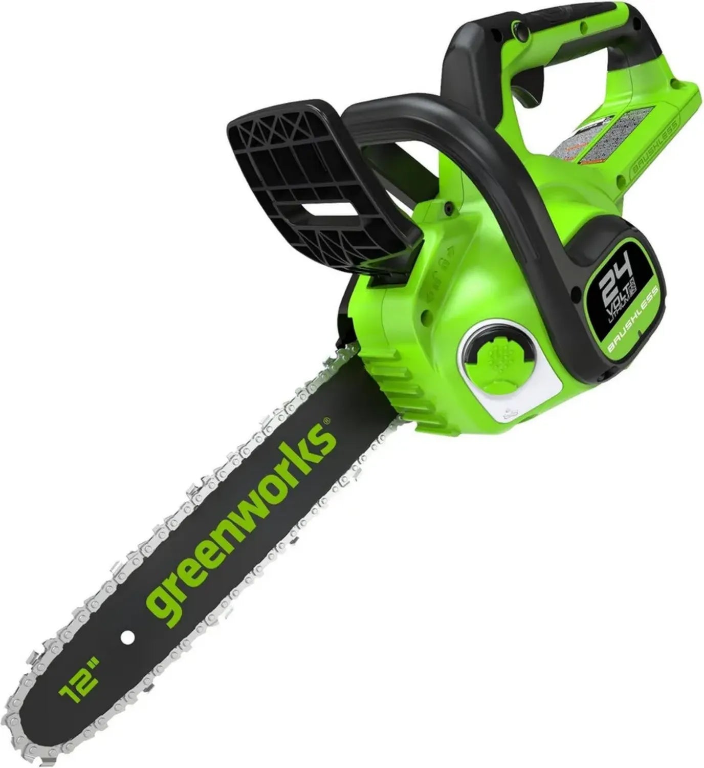 Greenworks 24V Kettensäge, Bürstenlos, 30 cm, 7,8 m/s Geschwindigkeit, Automatische Schmierung, Sicherheitsschutz, Ohne Akku