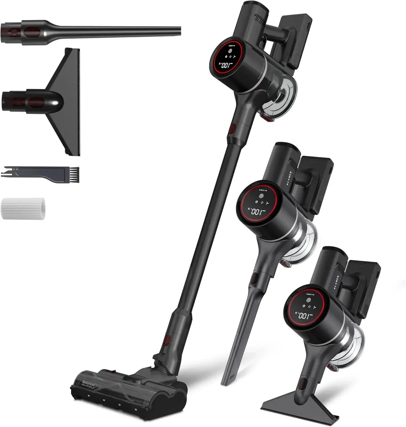 KABELLOSER KLAMER Akku-Staubsauger mit 50 Min Laufzeit und HEPA-Filter, ideal für Teppiche, Autos und Hartböden