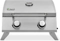 Tepro Tischgrill Chicago - 2 leistungsstarke Brenner, 3 kW, integriertes Thermometer, Piezozündung, kompakte Größe, Silber