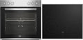Beko Einbau-Herd-Set mit Multifunktion und Glaskeramik, SteamShine und AeroPerfect, Schwarz-Edelstahl