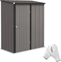 Outsunny Metall Geräteschuppen mit Pultdach, abschließbar, wetterfest, 1,34m², für Garten und Außenbereich, hellgrau