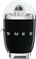 Smeg Elektrische Zitruspresse, 70W, Edelstahlfilter, Antitropf-Auslauf, Schwarz
