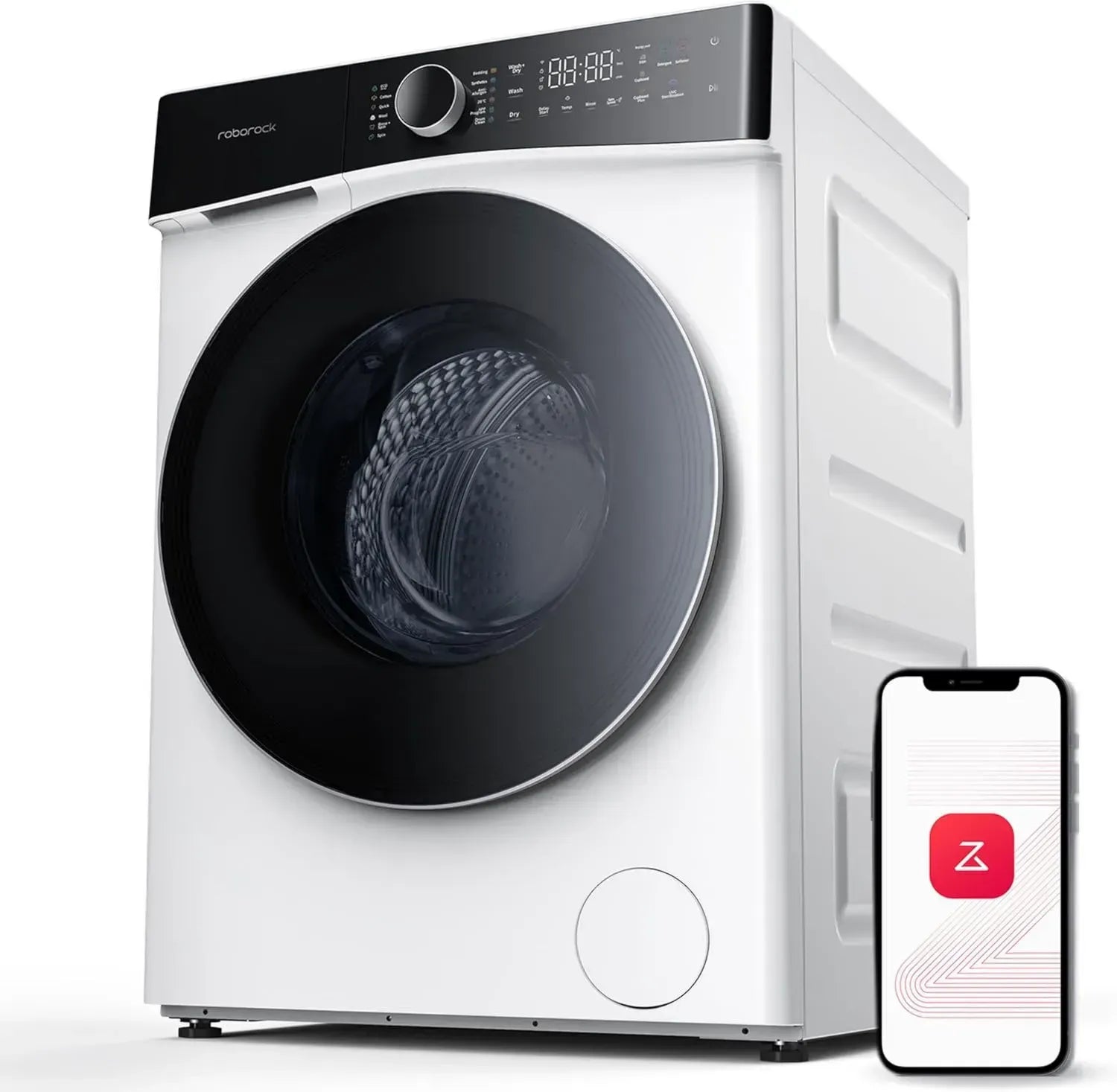 Roborock Zeo Lite Waschmaschine mit Trockner, 10 kg Kapazität, Zeo-cycle Trocknung, RR Seafarer Algorithmus, Selbstreinigung, Automatische Dosierung