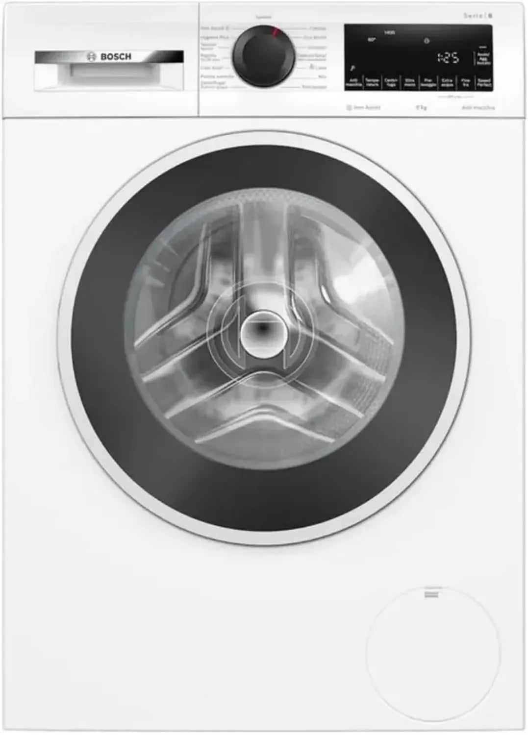 Hocheffiziente Frontlader-Waschmaschine 9 kg mit Dampffunktion, 1400 U/min, Energieklasse A