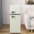 Merax Doppeltür-Kühlschrank 92L mit Gefrierfach, Energiesparend, LED-Beleuchtung, Verstellbare Glasablagen, Leise 45 dB, Kompakt für Haushalt und Büro