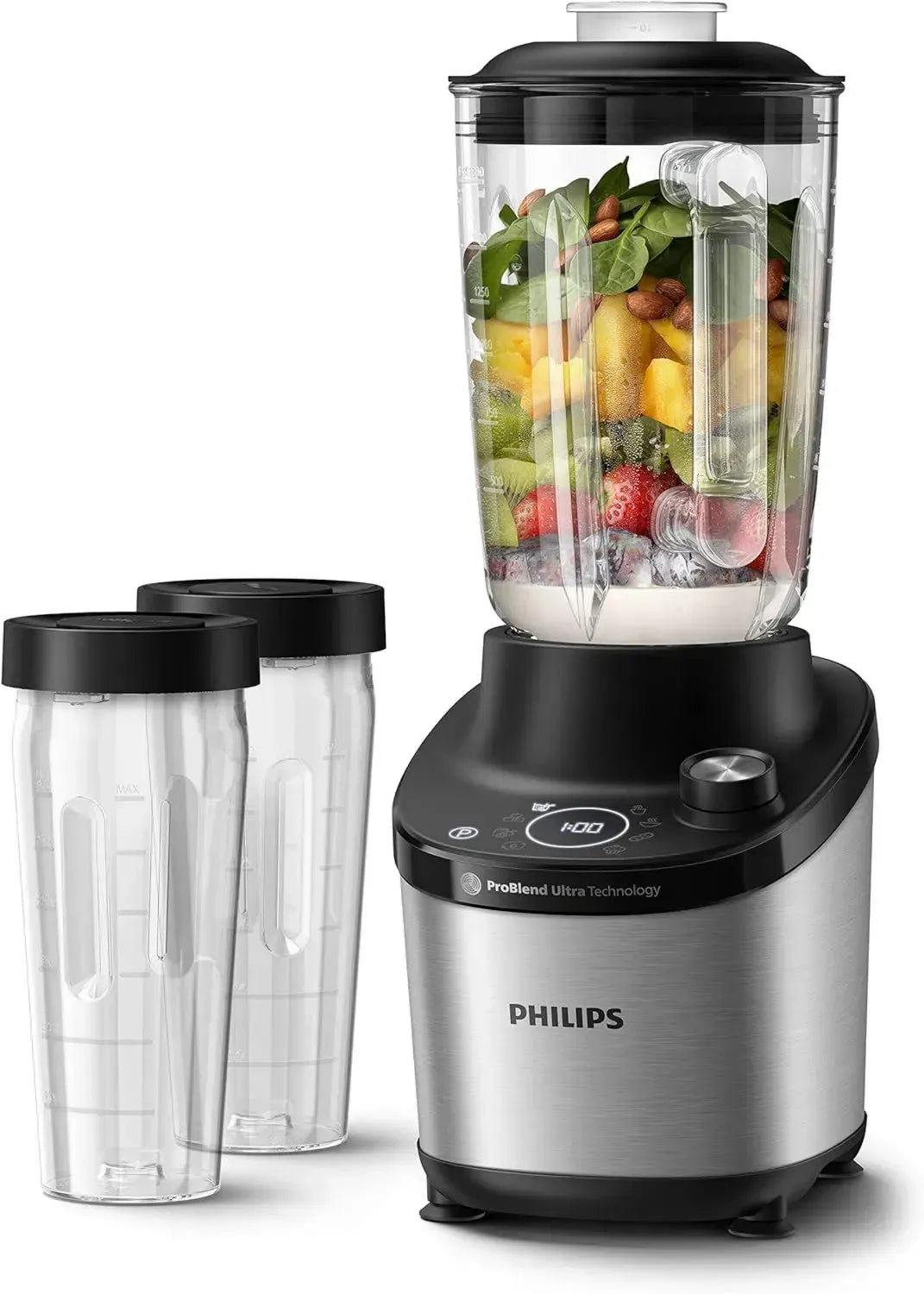 Philips 7000 Series Standmixer mit ProBlend Ultra, 1500 W, 2-L-Glas, Programme für Smoothies & Suppen, HomeID App, Spülmaschinengeeignet (HR3760/10)